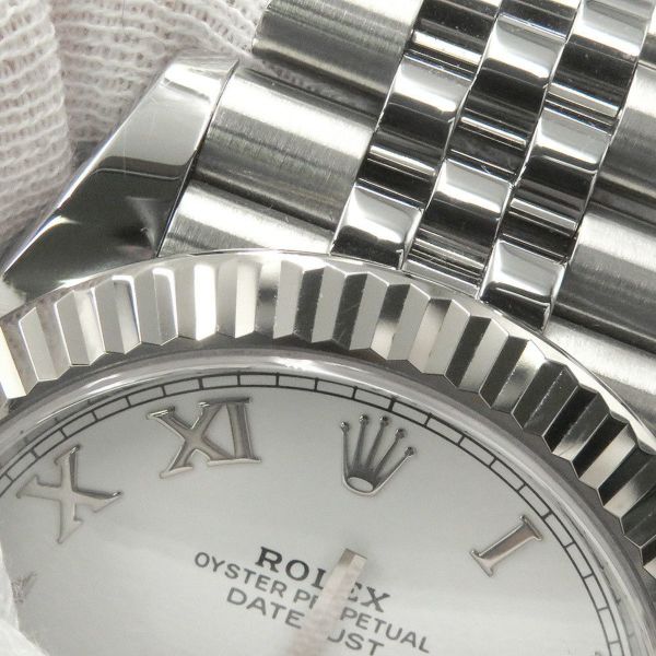 ロレックス デイトジャスト41 SS/K18WG 126334 ROLEX 腕時計 白文字盤 ローマン