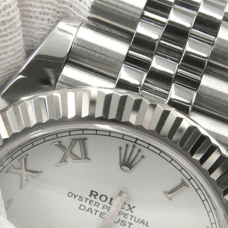 ロレックス デイトジャスト41 SS/K18WG 126334 ROLEX 腕時計 白文字盤 ローマン