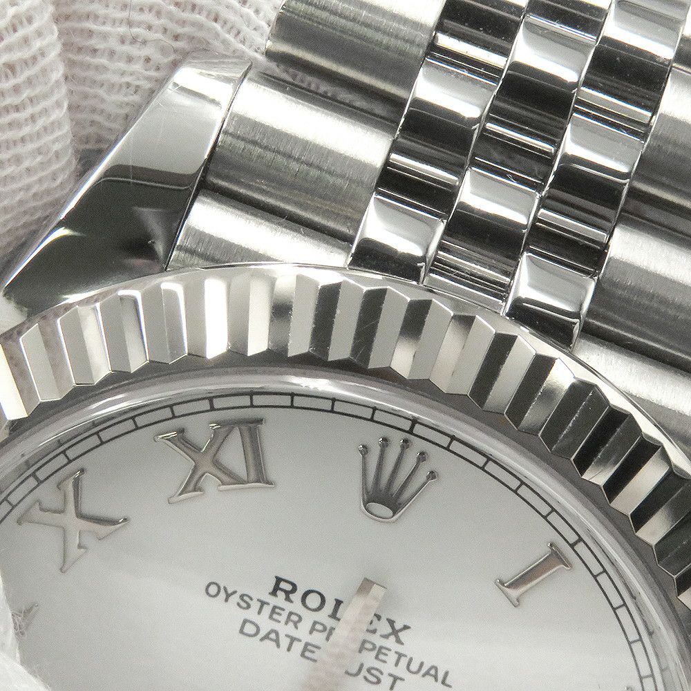 ロレックス デイトジャスト41 SS/K18WG 126334 ROLEX 腕時計 白文字盤 ローマン
