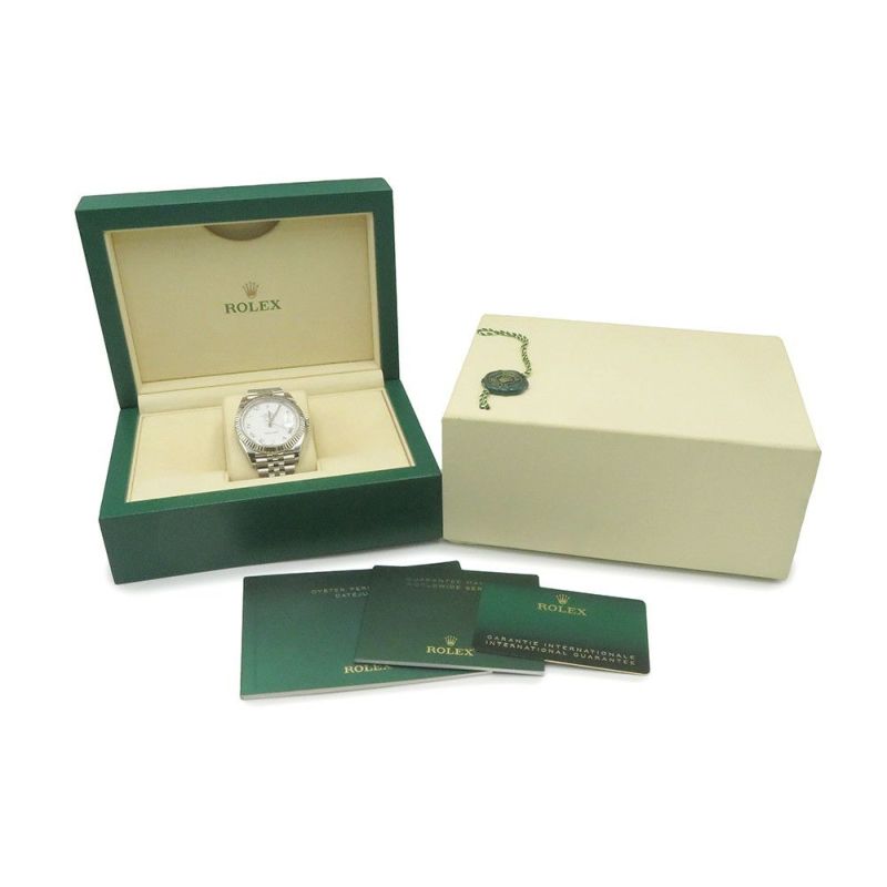 ロレックス デイトジャスト41 SS/K18WG 126334 ROLEX 腕時計 白文字盤 ローマン