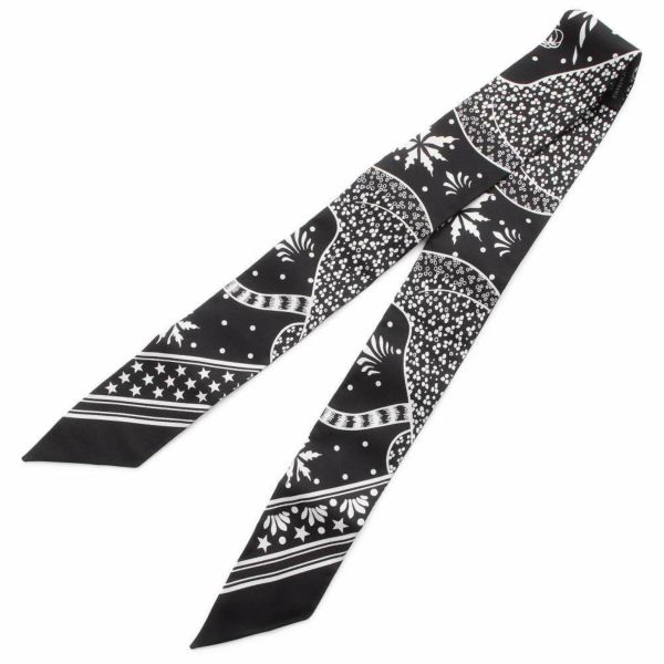 エルメス スカーフ ツイリー レオパード バンダナ Les Leopards Bandana 2019年春夏コレクション 黒 白