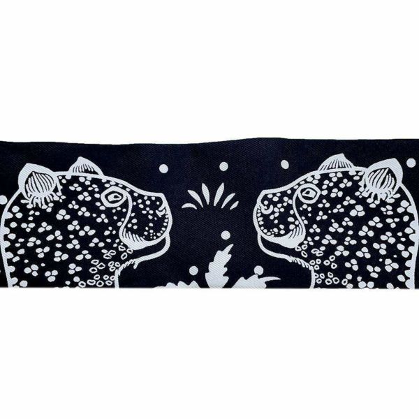 エルメス スカーフ ツイリー レオパード バンダナ Les Leopards Bandana 2019年春夏コレクション 黒 白