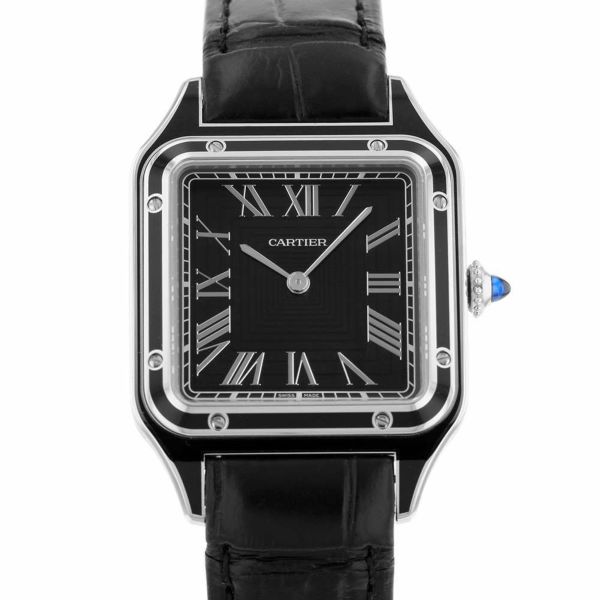 カルティエ サントスデュモンLM WSSA0046 Cartier 腕時計 黒文字盤 ...