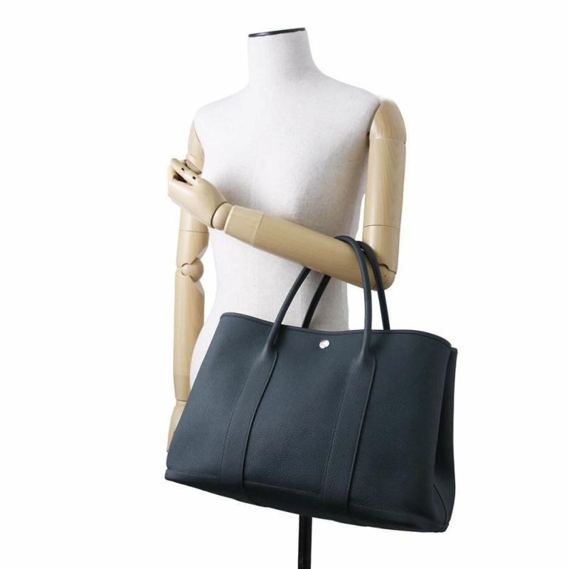 エルメス トートバッグ ガーデンパーティPM ヴェールシプレ/シルバー金具 カントリー D刻印