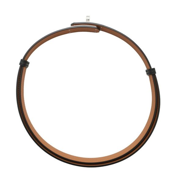 エルメス ケリーベルト ブラック/シルバー金具 エプソン K刻印 HERMES 黒