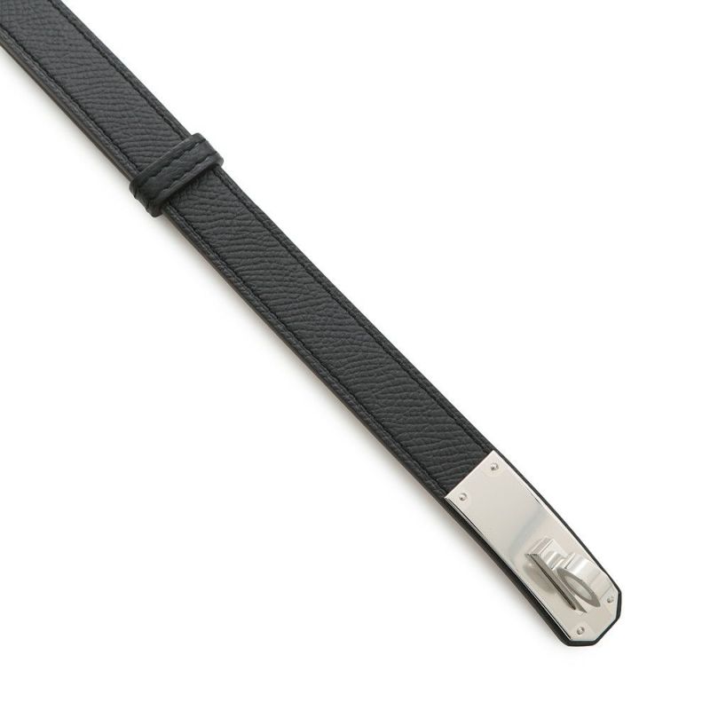 エルメス ケリーベルト ブラック/シルバー金具 エプソン K刻印 HERMES 黒