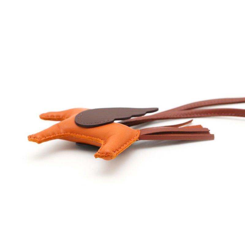 エルメス バッグチャーム ロデオPM ペガサス パンデピス/シエンヌ/モカ ラムスキン W刻印