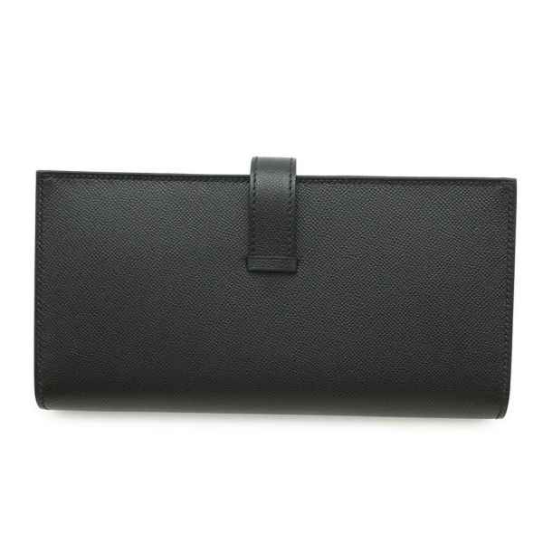 エルメス 長財布 ベアンスフレ ブラック/モノクローム金具 ヴォーマダム K刻印 HERMES 財布 黒