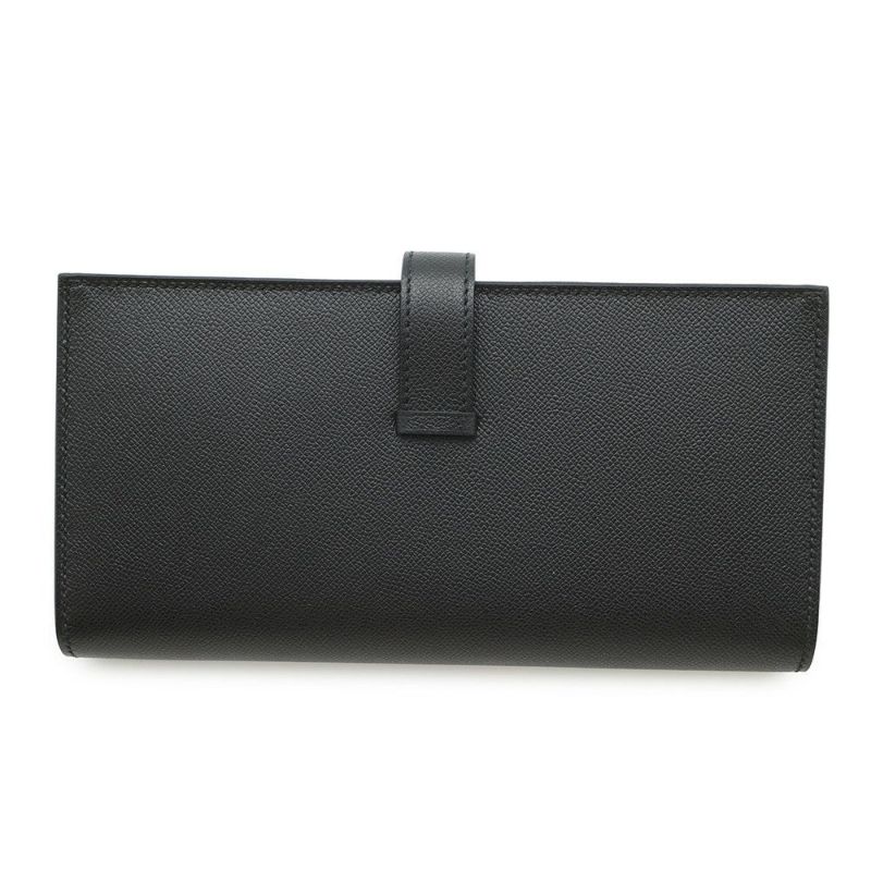 エルメス 長財布 ベアンスフレ ブラック/モノクローム金具 ヴォーマダム K刻印 HERMES 財布 黒