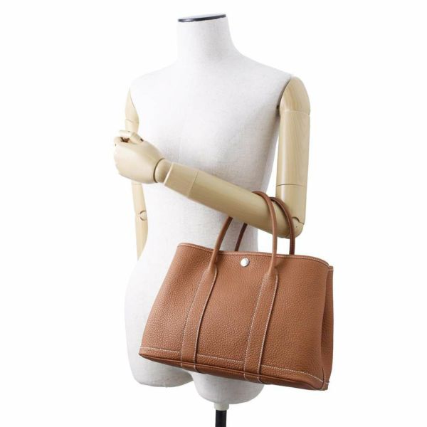 エルメス トートバッグ ガーデンパーティTPM ゴールド/シルバー金具 ネゴンダ B刻印