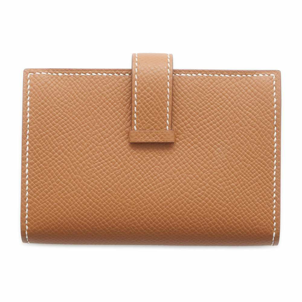 エルメス カードケース ベアン ゴールド/ゴールド金具 ヴォーエプソン U刻印 HERMES 財布