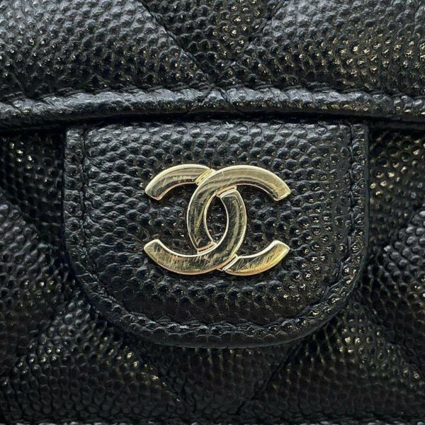 シャネル チェーンショルダーバッグ ココマーク マトラッセ キャビアスキン AP2727 CHANEL ポシェット 黒