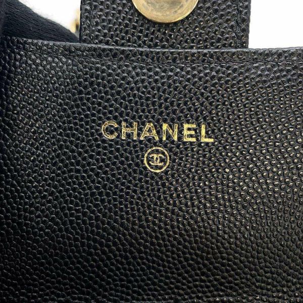 シャネル チェーンショルダーバッグ ココマーク マトラッセ キャビアスキン AP2727 CHANEL ポシェット 黒