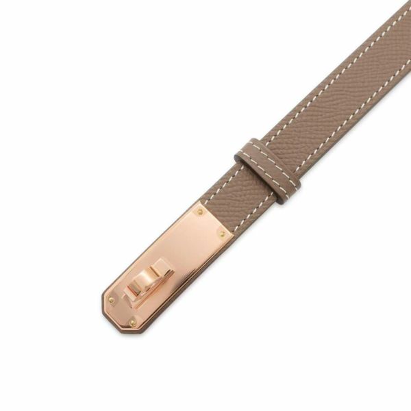 エルメス ケリーベルト エトゥープ/ピンクゴールド金具 ヴォー