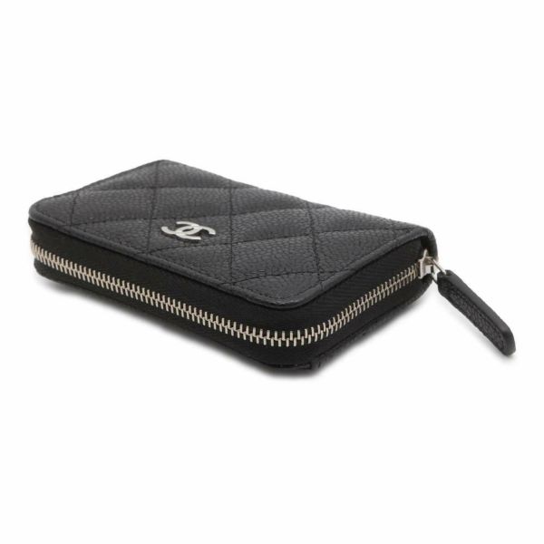 シャネル コインケース マトラッセ ココマーク キャビアスキン クラシック ジップ AP0216 CHANEL 財布 カードケース 黒