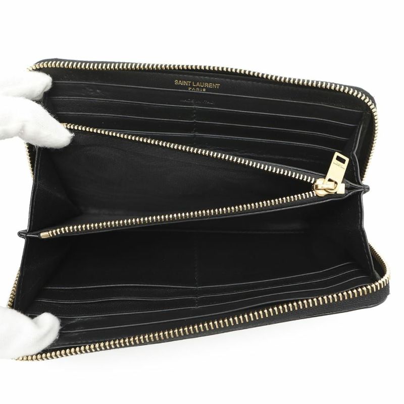 サンローランパリ 長財布 タイニーカサンドラ ラウンドファスナー 630201 SAINT LAURENT PARIS 黒