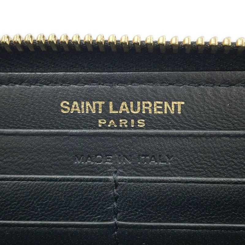 サンローランパリ 長財布 タイニーカサンドラ ラウンドファスナー 630201 SAINT LAURENT PARIS 黒