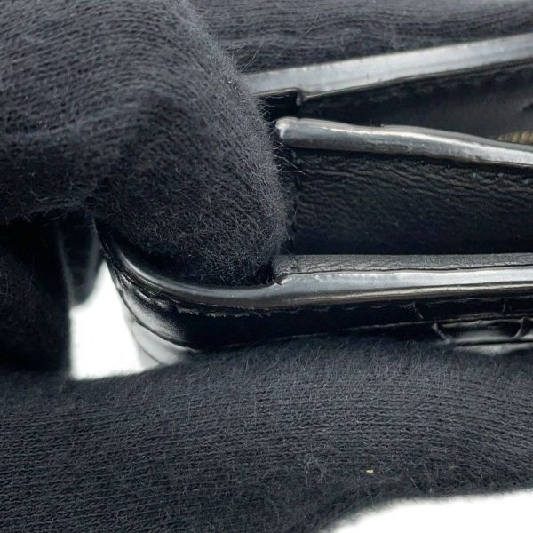 サンローランパリ 長財布 タイニーカサンドラ コンチネンタルウォレット クロコ型押しレザー 607746 黒