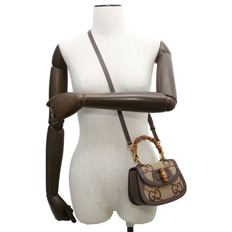 グッチ ハンドバッグ バンブー 1947 ジャンボGG ミニ トップハンドル 686864 GUCCI 2way