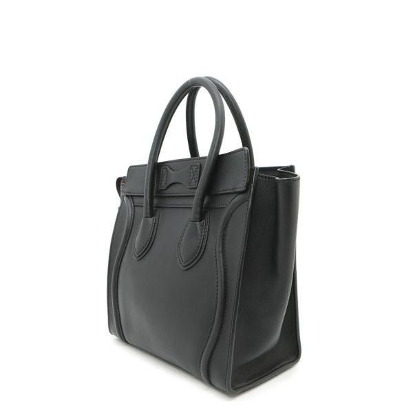 セリーヌ ハンドバッグ ラゲージ マイクロショッパー レザー 167793 CELINE 黒