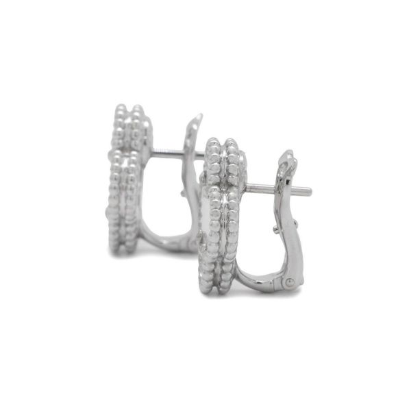 ヴァンクリーフ&アーペル ピアス ヴィンテージ アルハンブラ イヤリング マザーオブパール K18WGホワイトゴールド VCARF48600