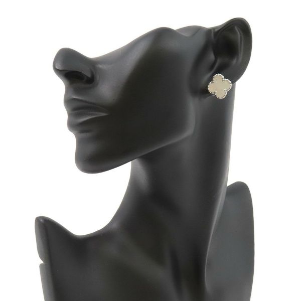 ヴァンクリーフ&アーペル ピアス ヴィンテージ アルハンブラ イヤリング マザーオブパール K18WGホワイトゴールド VCARF48600