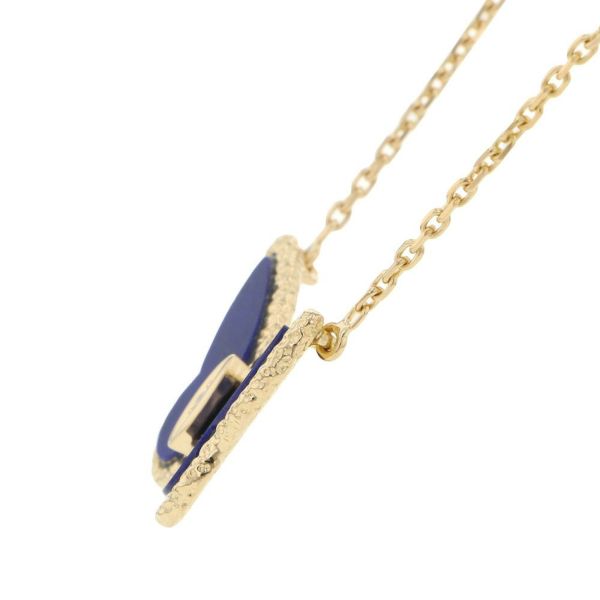 ヴァンクリ ネックレス ラッキー アルハンブラ パピヨン ペンダント ラピスラズリ ダイヤ 1P 0.03ct K18YG