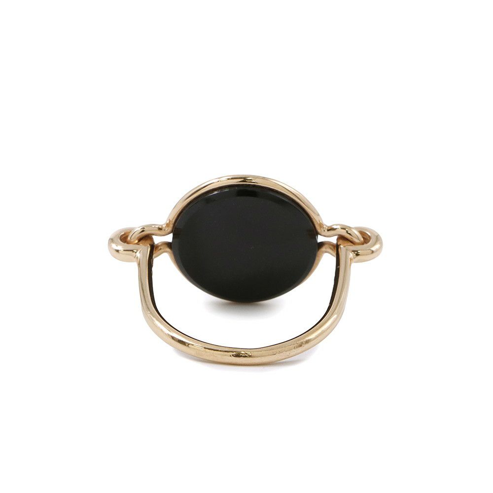 エルメス リング エクスリブリス リング ブラックジェイド 1P 5.42ct K18PGピンゴールド リングサイズ52 HERMES 指輪