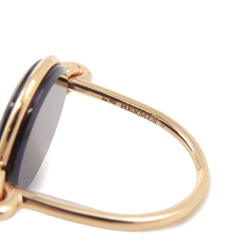 エルメス リング エクスリブリス リング ブラックジェイド 1P 5.42ct K18PGピンゴールド リングサイズ52 HERMES 指輪
