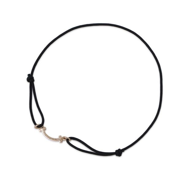 ティファニー ブレスレット Tスマイル K18PGピンクゴールド オンライン限定 71393968 Tiffany&Co. ブラックコード