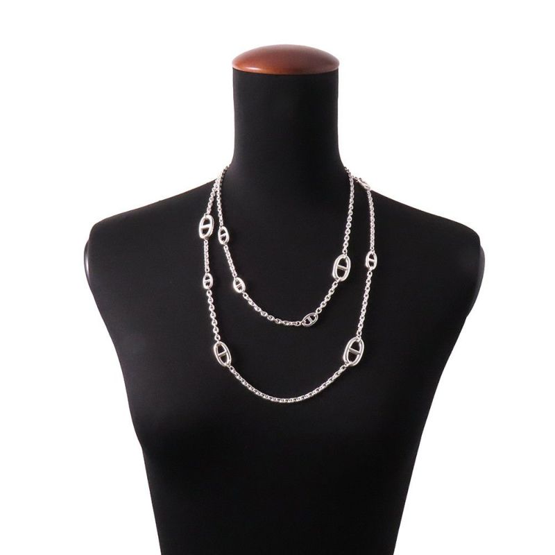 エルメス ネックレス シェーヌダンクル ファランドール120 SV925シルバー HERMES ロングネックレス ジュエリー