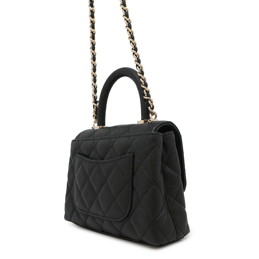 シャネル ハンドバッグ マトラッセ ココハンドル ミニミニ キャビアスキン AP4244 2wayチェーンショルダーバッグ 黒