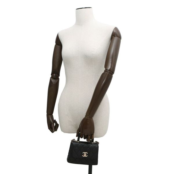 シャネル ハンドバッグ マトラッセ ココハンドル ミニミニ キャビアスキン AP4244 2wayチェーンショルダーバッグ 黒