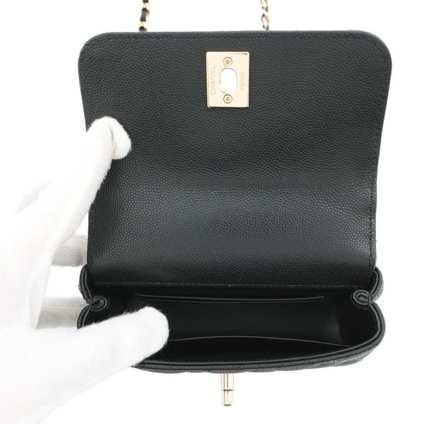 シャネル ハンドバッグ マトラッセ ココハンドル ミニミニ キャビアスキン AP4244 2wayチェーンショルダーバッグ 黒