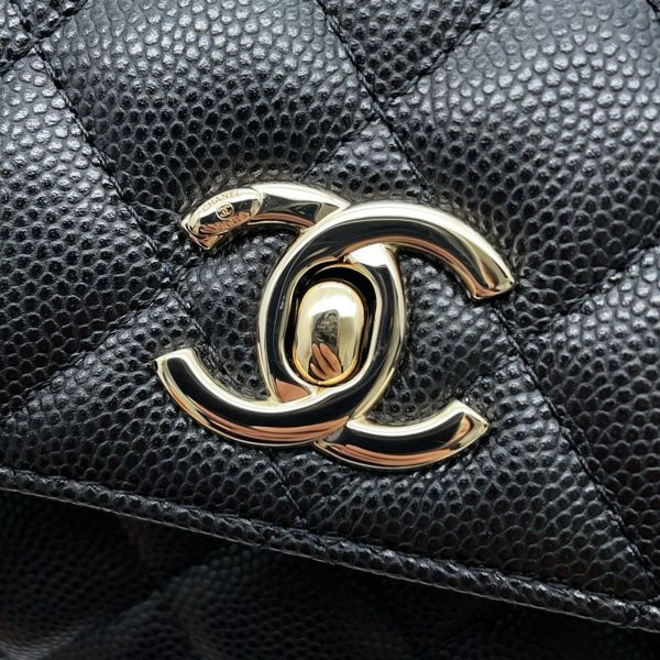 シャネル ハンドバッグ マトラッセ ココハンドル ミニミニ キャビアスキン AP4244 2wayチェーンショルダーバッグ 黒