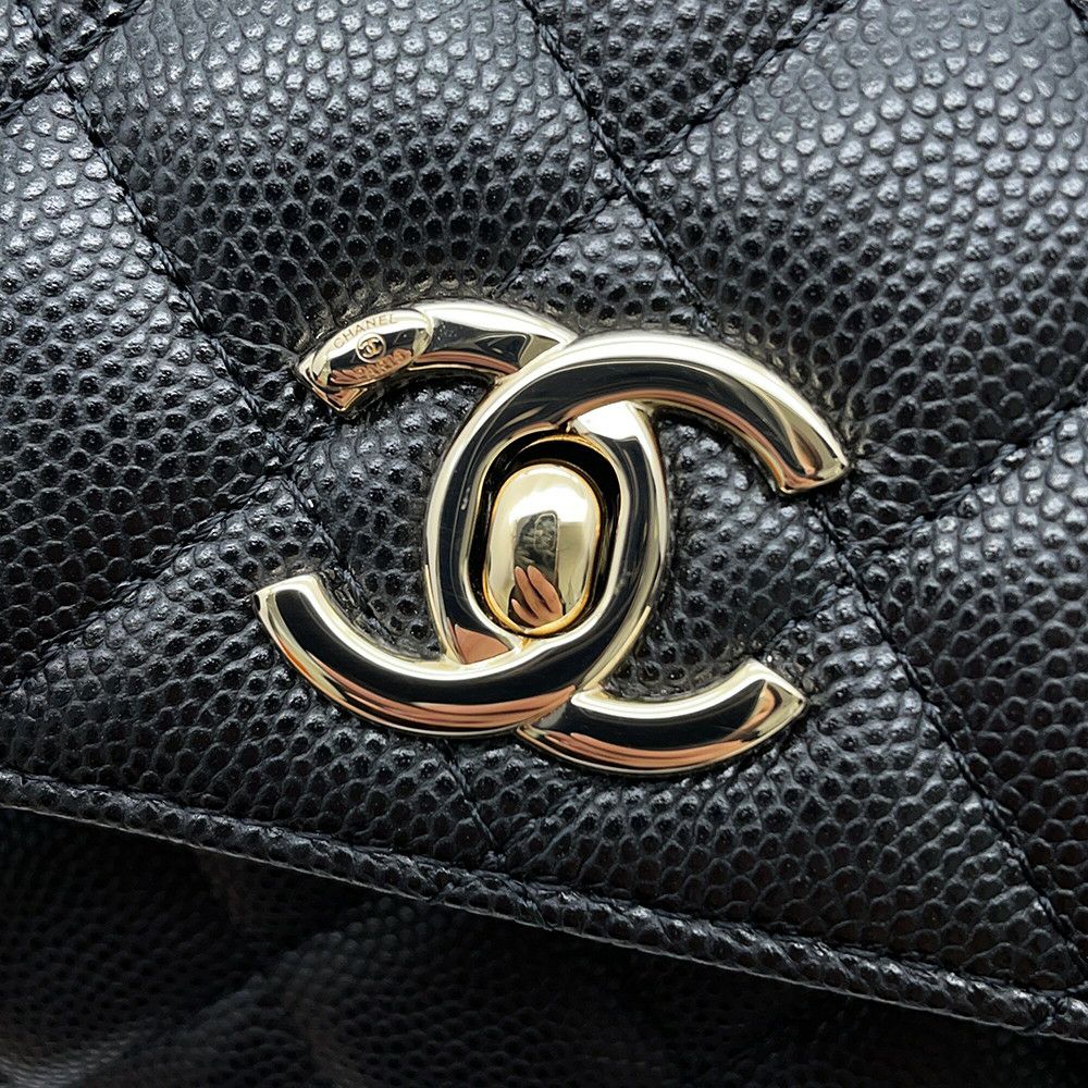 シャネル ハンドバッグ マトラッセ ココハンドル ミニミニ キャビアスキン AP4244 2wayチェーンショルダーバッグ 黒