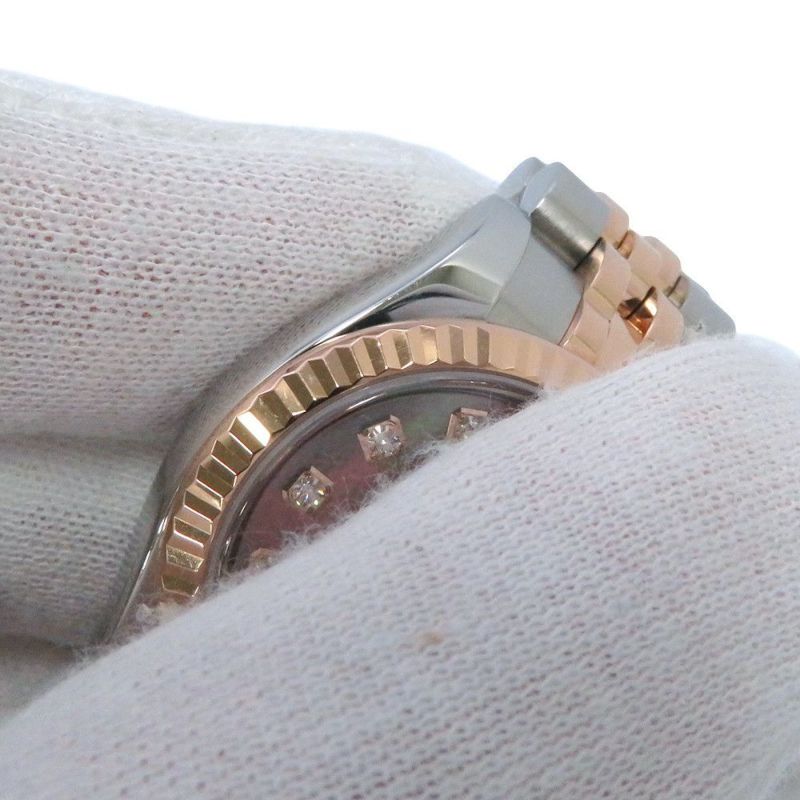 ロレックス デイトジャスト SS/K18PG エバーローズゴールド 179171NG ブラックシェル文字盤 10PD