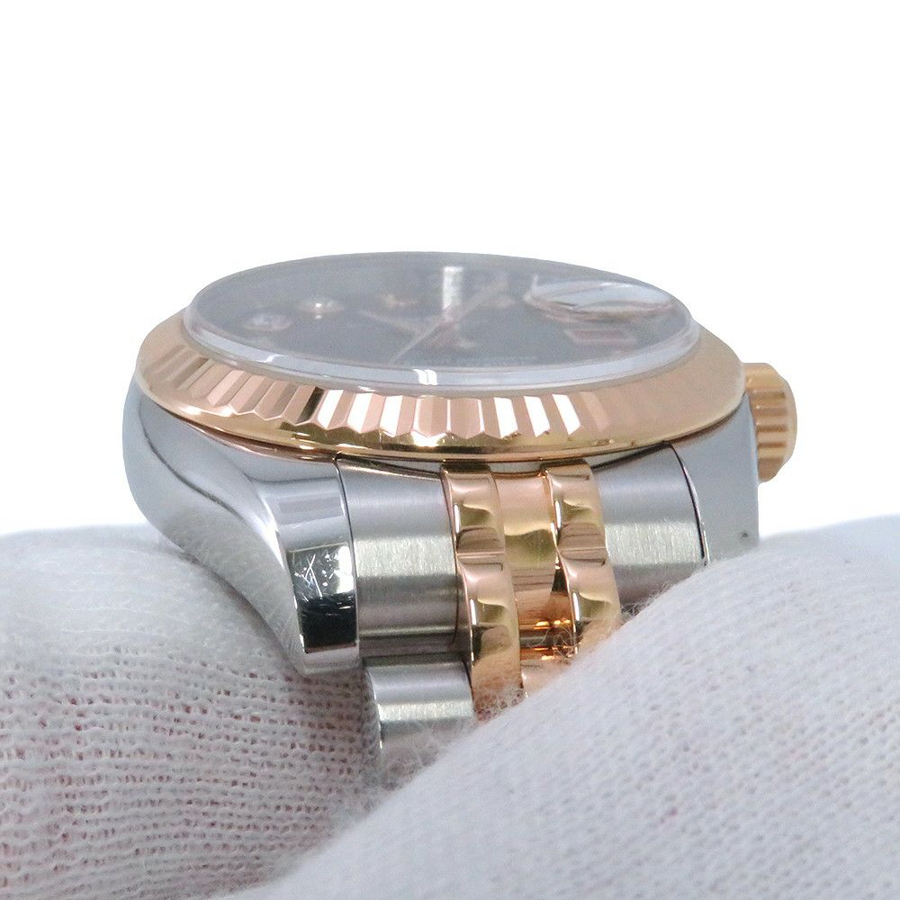 ロレックス デイトジャスト SS/K18PG エバーローズゴールド 179171NG ブラックシェル文字盤 10PD