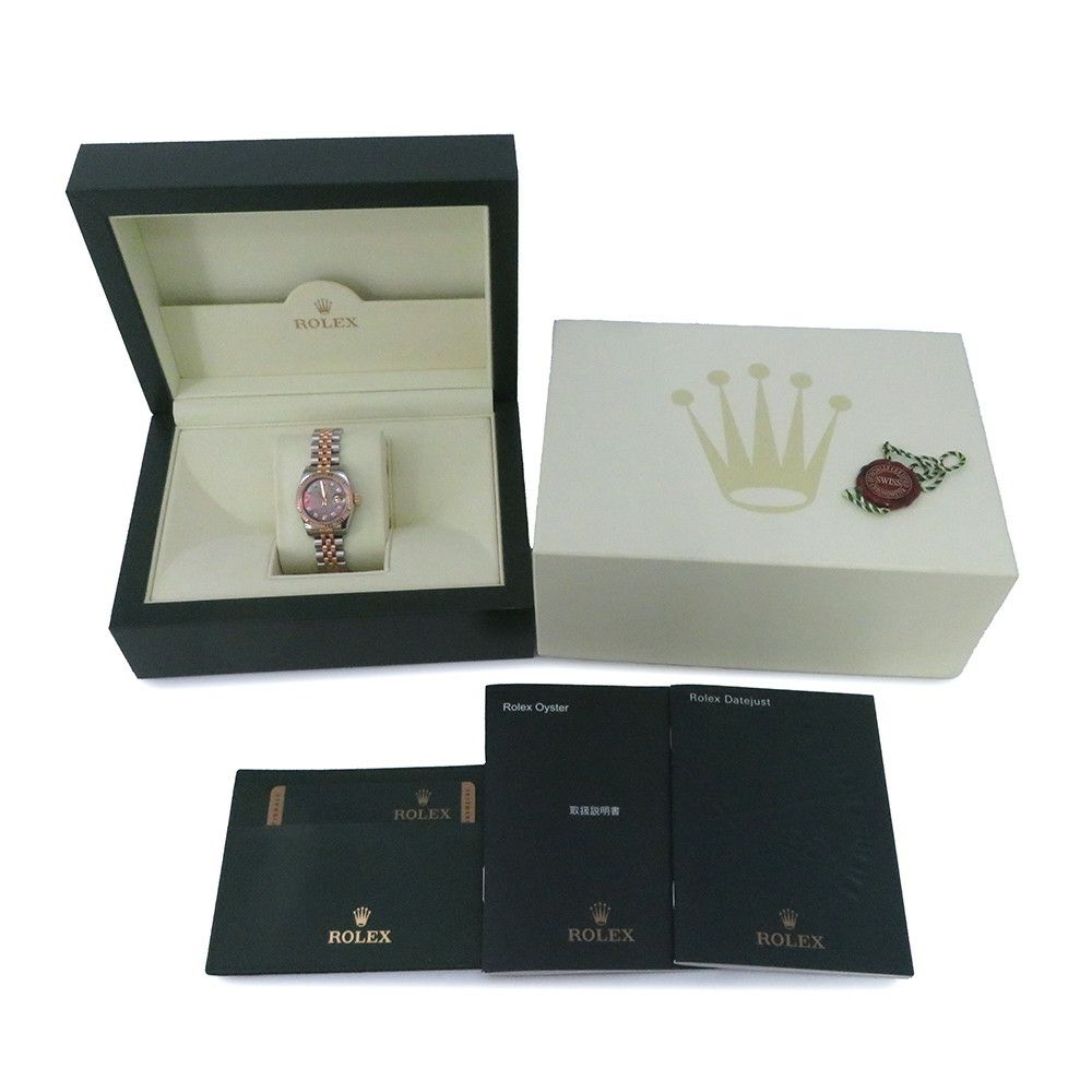 ロレックス デイトジャスト SS/K18PG エバーローズゴールド 179171NG ブラックシェル文字盤 10PD