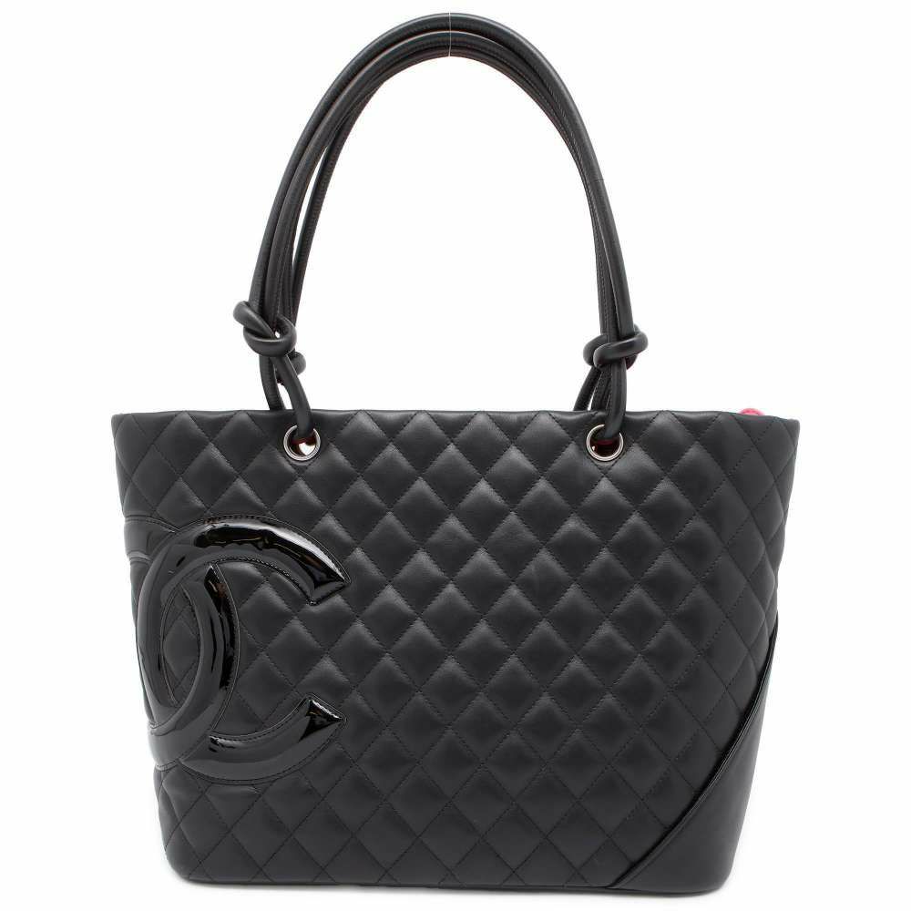 シャネル トートバッグ カンボンライン ラージ ココマーク レザー  