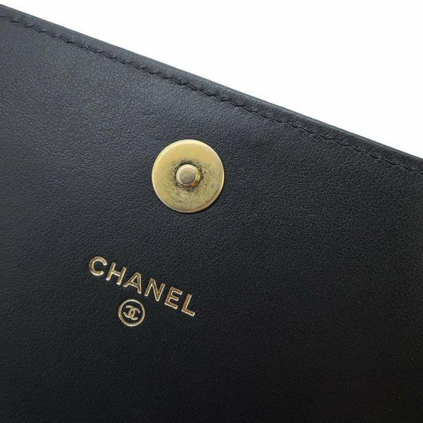 シャネル チェーンショルダーフォンケース ボーイシャネル  キャビアスキン AP3013 CHANEL ポシェット 黒