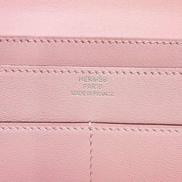 エルメス 長財布 ドゴンGM ローズサクラ/シルバー金具 スイフト T刻印 HERMES 財布