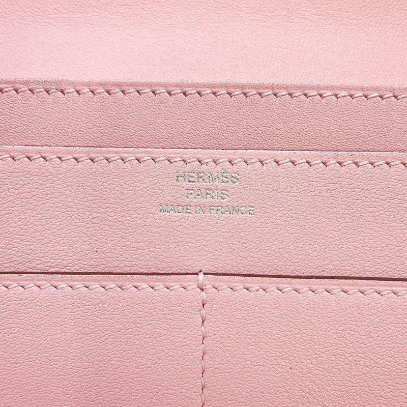 エルメス 長財布 ドゴンGM ローズサクラ/シルバー金具 スイフト T刻印 HERMES 財布