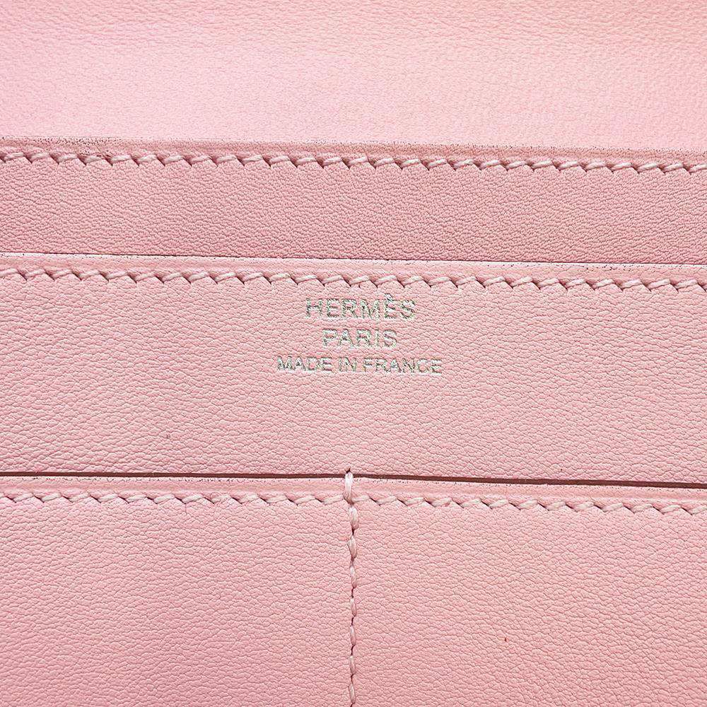 エルメス 長財布 ドゴンGM ローズサクラ/シルバー金具 スイフト T刻印 HERMES 財布