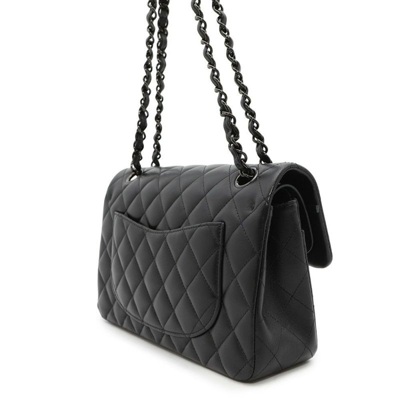 シャネル チェーンショルダーバッグ マトラッセ23 ココマーク ダブルチェーン ラムスキン A01113 CHANEL バッグ 黒