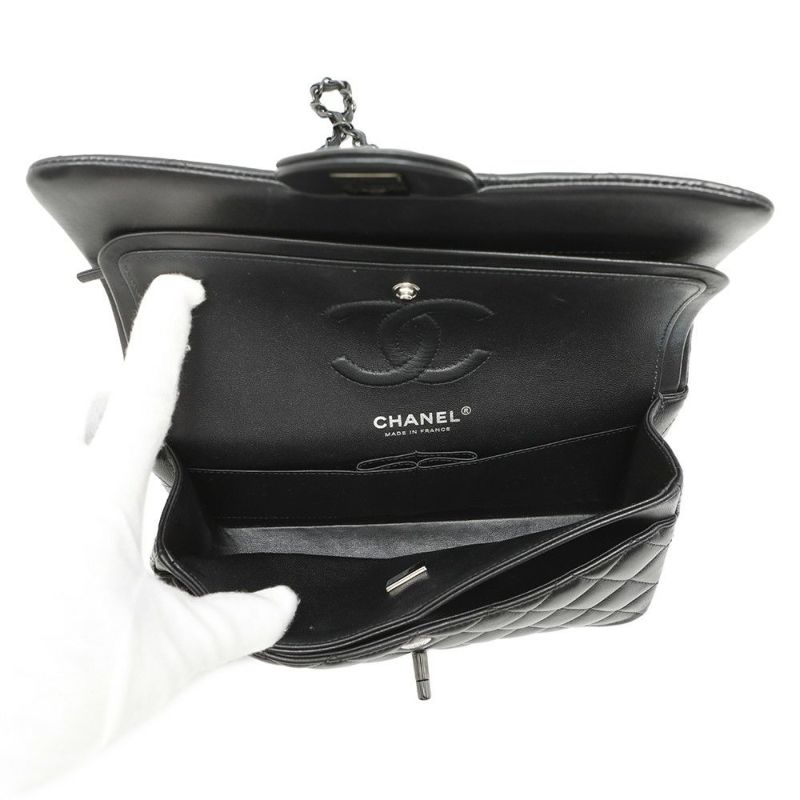 シャネル チェーンショルダーバッグ マトラッセ23 ココマーク ダブルチェーン ラムスキン A01113 CHANEL バッグ 黒