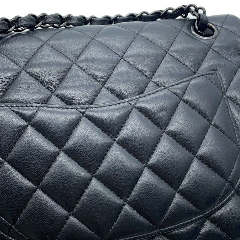 シャネル チェーンショルダーバッグ マトラッセ23 ココマーク ダブルチェーン ラムスキン A01113 CHANEL バッグ 黒