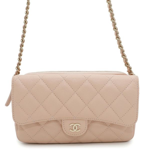 シャネル チェーンショルダーバッグ フラップ フォンケース マトラッセ ココマーク キャビアスキン AP2096 CHANEL ポシェット
