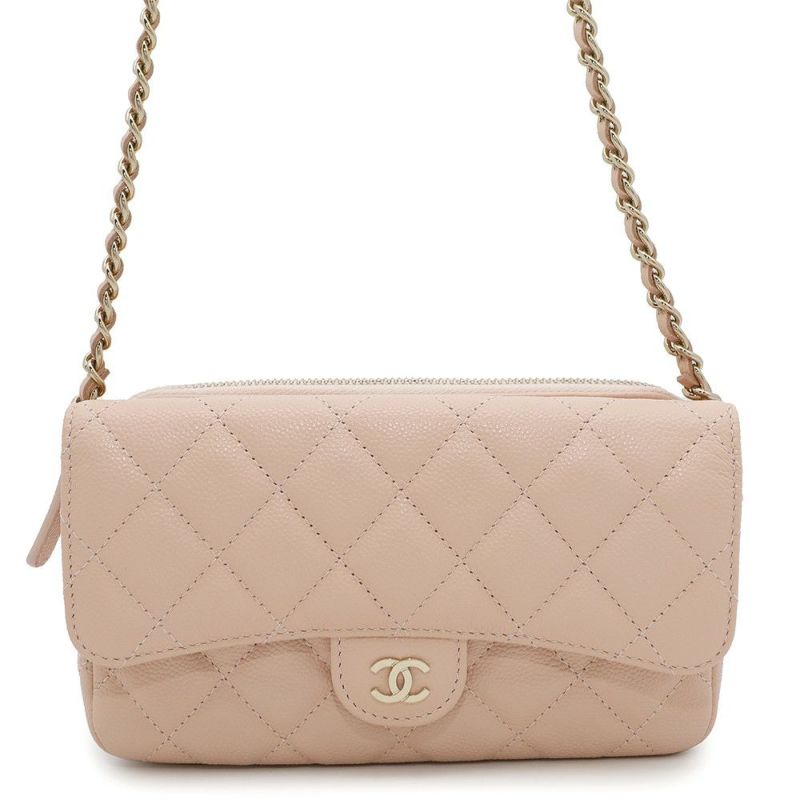 シャネル チェーンショルダーバッグ フラップ フォンケース マトラッセ ココマーク キャビアスキン AP2096 CHANEL ポシェット