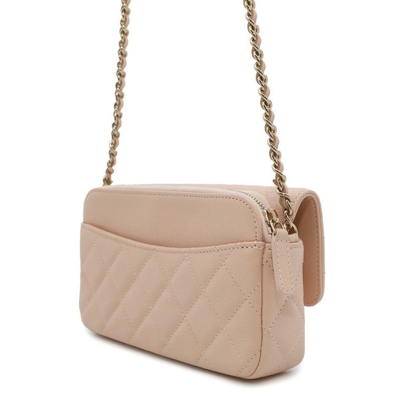シャネル チェーンショルダーバッグ フラップ フォンケース マトラッセ ココマーク キャビアスキン AP2096 CHANEL ポシェット